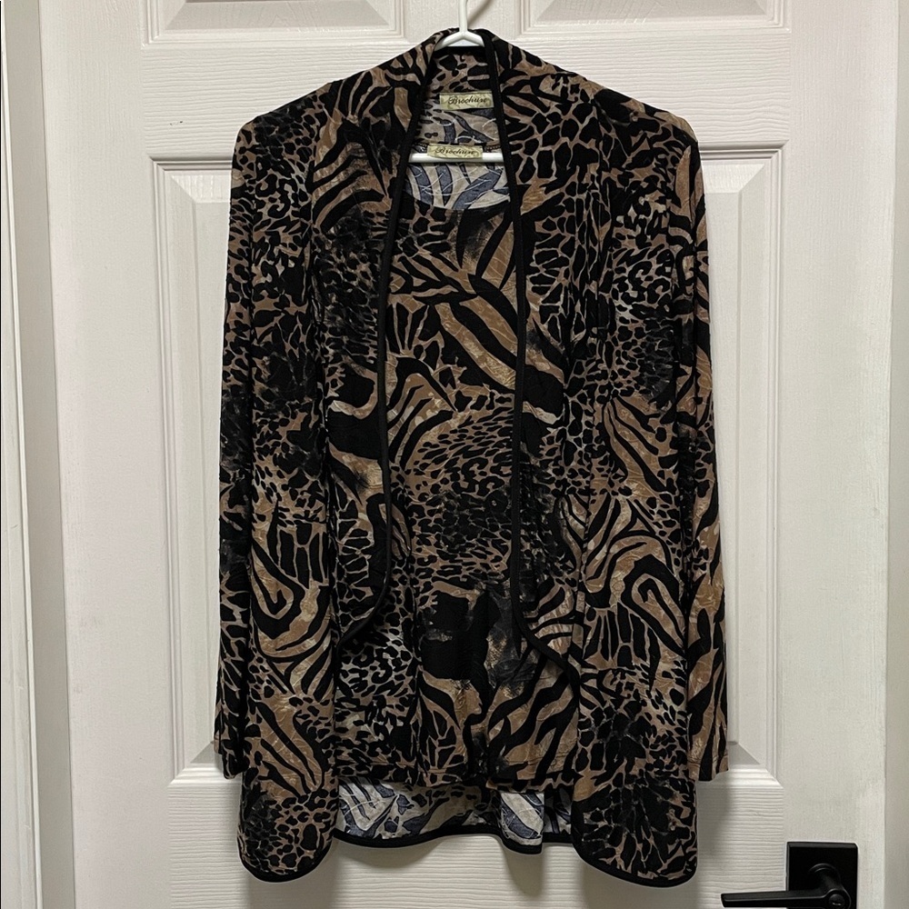 Brochure | Animal Print | Tank Top & Jacket Set | Lightweight | Textured |Size S